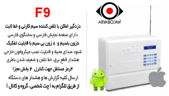 دزدگیر اماکن فایروال با تلفن کننده سیم کارتی مدل Firewall-F9
