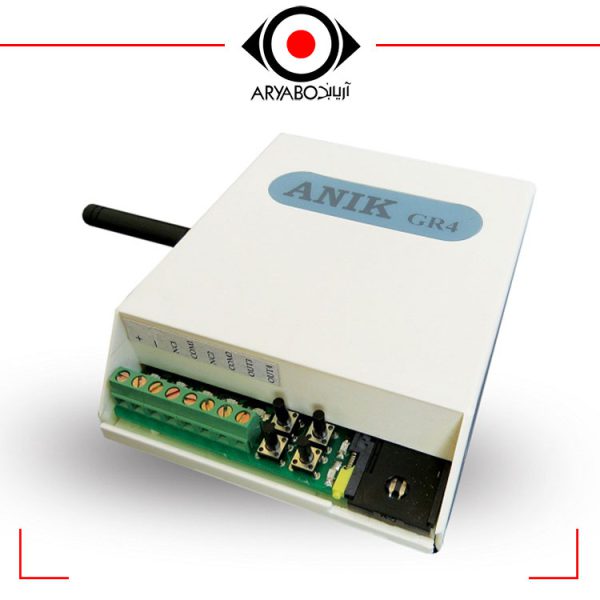 کیت ریموت - رسیور سیمکارتی آنیک مدل ANIK GR4 قابليت تعريف ۸۰ دكمه ريموت شارژ سيم كارت از طريق پيام كوتاه مشاهده ميزان آنتن دهي دستگاه از طريق پيام كوتاه